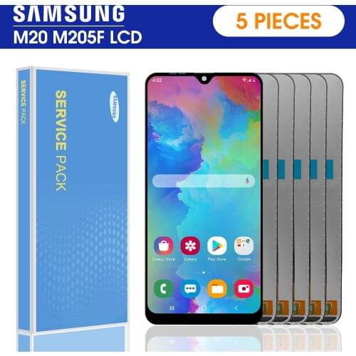 5 piece/lot Test 6.3'' LCD For SAMSUNG Galaxy M20 2019 SM-M205 M205F LCD Display Touch Screen Digitizer Assembly Replacement