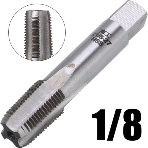 1/8'' - 27 HSS NPT Taper Pipe Tap 1/8 - 27 TPI Mayitr American Standard High Speed Steel Thread Tap for Maintenance Repair Work