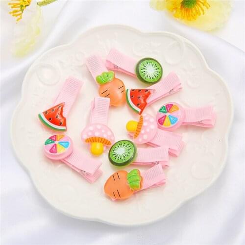 10PCS/Set Cute Colorful Fruit Flower Star Small Hair Claws For Girls Sweet Headband Hair Clips Kids Fashion Hair Accessories
