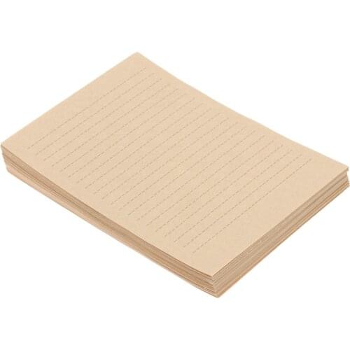 100 Sheets A5 Vintage Lined Kraft Letter Paper Retro Writing Paper