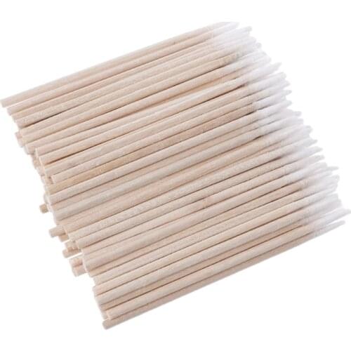 100Pcs/Pack Cotton Swab Women Makeup Cotton Buds Tip For Medical Wood Sticks Tattoo Eyebrow Makeup Nail Dedicated Tools