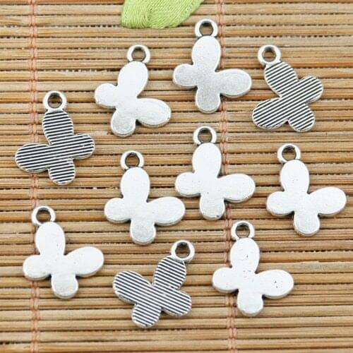 24pcs tibetan silver color simple butterfly design charms EF2295