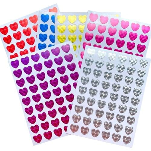 540pcs Sealing Stickers Children Student Reward Stationery Laser Love Heart Blank DIY Wedding Birthday Gift Decoration Stickers