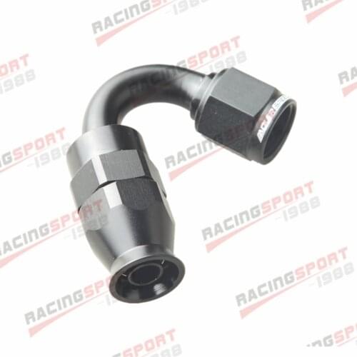 AN6 6AN AN-6 150 Degree Reusable Swivel PTFE Teflon Hose End Fitting Black