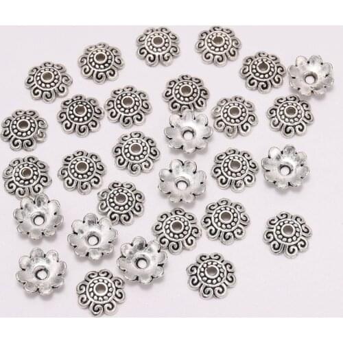 50Pcs/Lot 10mm Antique Bead Caps End Receptacle Flower Torus For Jewelry Making Findings Diy Jewelry Spaced Beads Caps