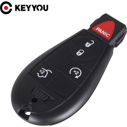 KEYYOU Keyless Entry 5 4+1 4 Buttons Remote Key Fob Case Shell Insert For Dodge Chrysler Jeep Grand Cherokee Remote Smart Key