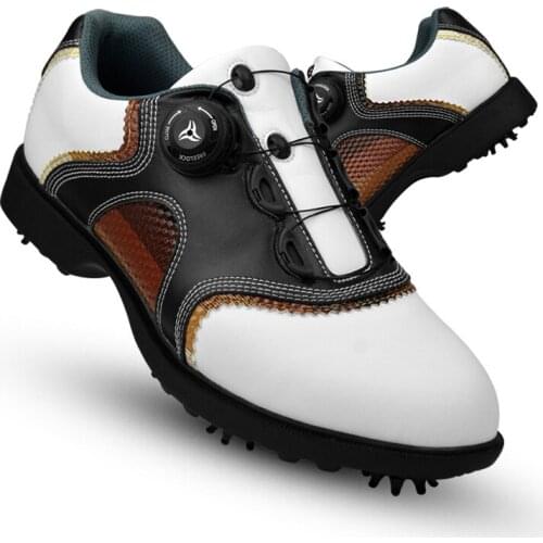 Brand Men Golf Shoes Waterproof Breathable Golf Sneakers Man Genuine Leather Non-slip Spikes Athletic Shoes EU39-44 D0602