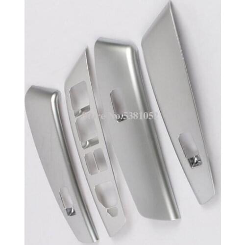 For Hyundai Ix35 2013 2014 ABS Chrome Trim Car Window Lift Switch Button Armrest Decoration Cover 4pcs/set Car Interior Moldings