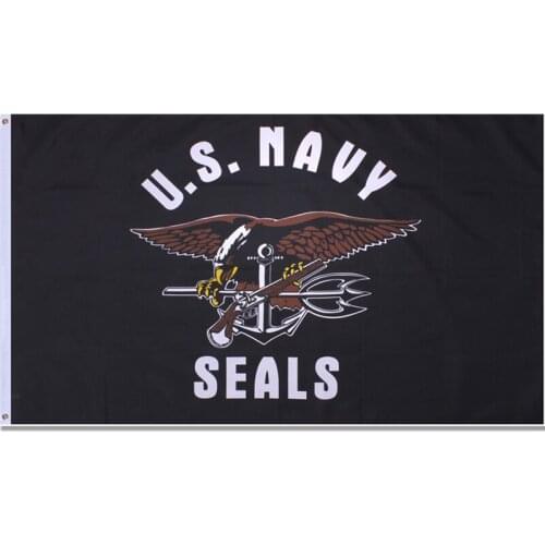 US Navy Seals Flag banner 100D Polyester brass grommets custom flag 60x90cm/90x150cm/120x18 60x90cm/90x150cm/120x180cm/150x240cm