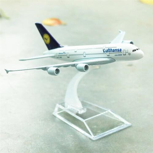 Germany Lufthansa Airlines Airbus A380 Aircraft Model 6" Metal Airplane Diecast Mini Moto Collection Eduactional Toys