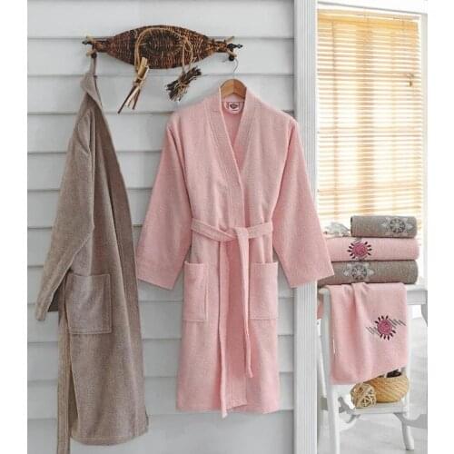 Cotton Box Embroidered Family Robe Set-Powder Beige 405636821