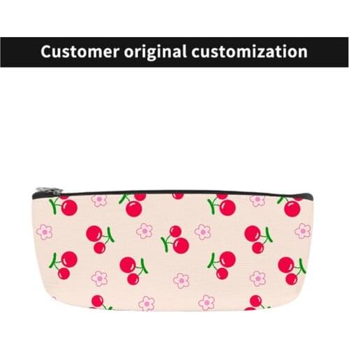 1PC Canvas Fruit Pencil Case School Pencil Cases for Girl Stationery Canvas Pencil Bags School Supplies Cute Bag Pencil Pouch