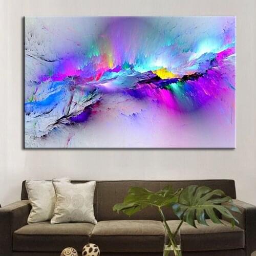 Personality Creative Colorful Cloud Canvas Painting Abstract Fantasy Cloud Poster Modern Decor Wall Art Pictures For Living Room