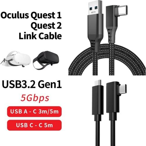 For Oculus Quest 2 Link Cable USB 3.2 Fast Charges Data Transfer Cables for Oculus Quest 2 Accessories VR Headset Quick Charging