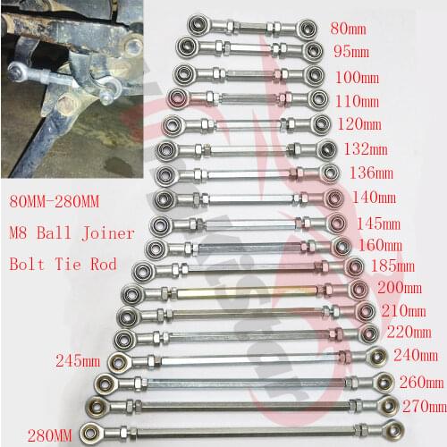 80-240mm Steering Tie Rod kit Ball Joint M8 Ball Joiner Bolt Tie Rod For Electric Mini Kids ATV Go Kart Buggy Quad Dirt Pit Bike
