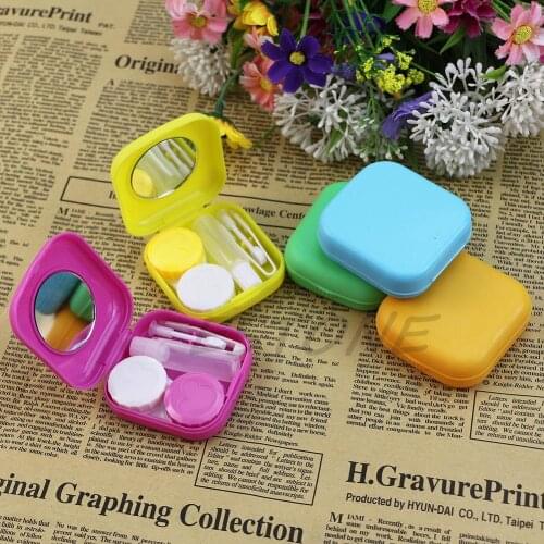 Travel Glasses Contact Lenses Box Contact lens Holder for Eyes Easy Carry 1PCS 5.6x5.4x2cm Care Kit Holder Container Gift 2020