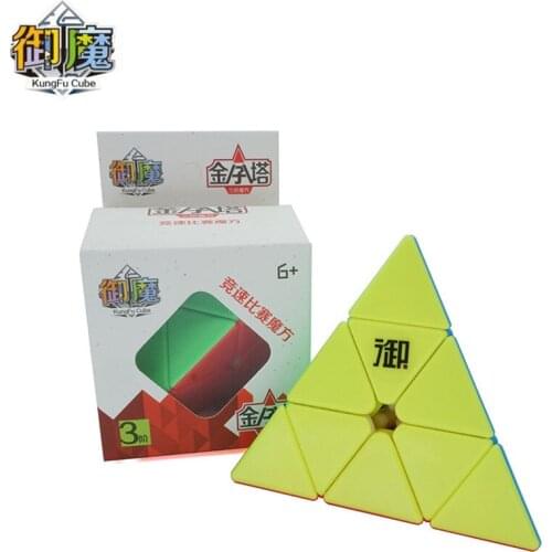 KungFu 3x3x3 Pyramid Stickerless Magic Cube Puzzle Professional Competition Yumo 3x3 Jinzita Speed Cubos Magicos Antistress Toys