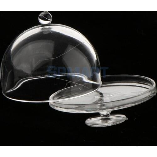 2Pcs 1/12 Scale Dollhouse Miniature Clear Dessert Snack Can with Half Round Lid for Kitchen Restaurant Decor DIY Scene