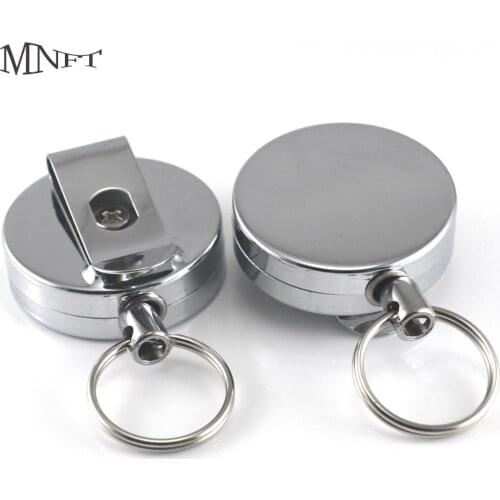 MNFT 10PCS Zinger Cord Retractor Stainless Steel Tool Clip Fishing Accessories Free Shipping Wholesale