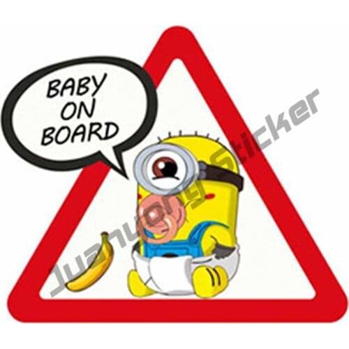 Cartoon Little Superhero Baby on Board Car Stickers and Decal Phone Bumper Guitar Waterproof Sunscreen Car Accessories KK13x12cm