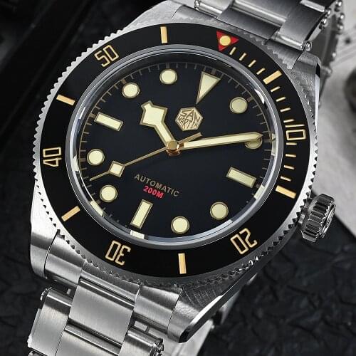 2021 New 40mm San Martin Men Machinery Watch Diver BB58 Sapphire Stainless Steel Waterproof Watch PT5000 Automatic Reloj Hombre