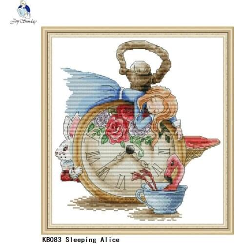 Joy Sunday DIY Handmade Needlework, Cross stitch Embroidery kits, Sleeping Alice Patterns Counted Cross-Stitch Home Decor