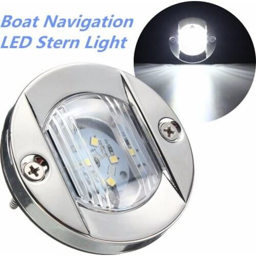 New DC 12V Marine Tail Light LED Tail Light Round Stainless Steel Cool White LED Tail Light Yacht Fitting Warm White/White