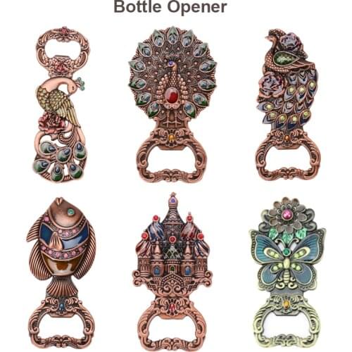Rose Peacock Beer Bottle Opener Russian European Style Beer Bottle Opener Kitchen Accessories Small Gift Metal Bottle Opener