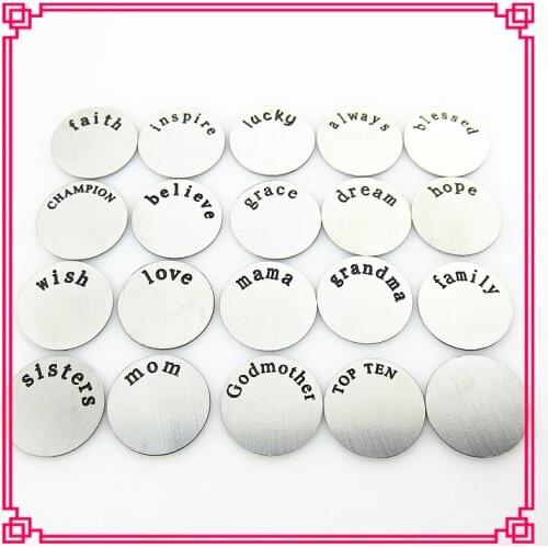 Hot selling stainless steel 16mm mix 20pcs disk floating window plate fit for 25mm floating locket