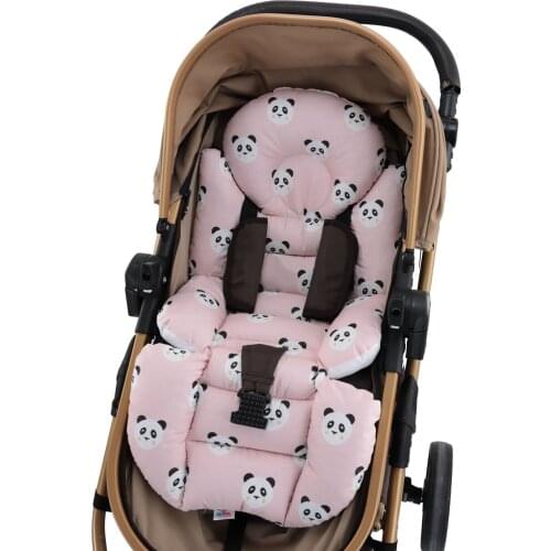 Jaju Baby Handmade, Double Sided, Pink Panda Patterned Fabric Baby Stroller Cushion