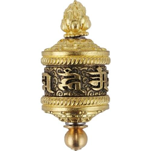 Tibetan handed-down pure copper, ancient gold, two-color six-character true words, Necklace Pendant