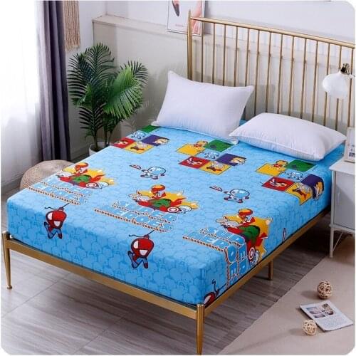 Disney Avengers Spiderman Fitted Sheet with an Elastic Band Bed Sheets Linen Bedspread Polyester Mattress Cover Single Twin Full