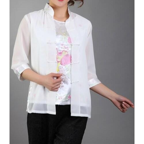QIANTANG Womens White Shirts