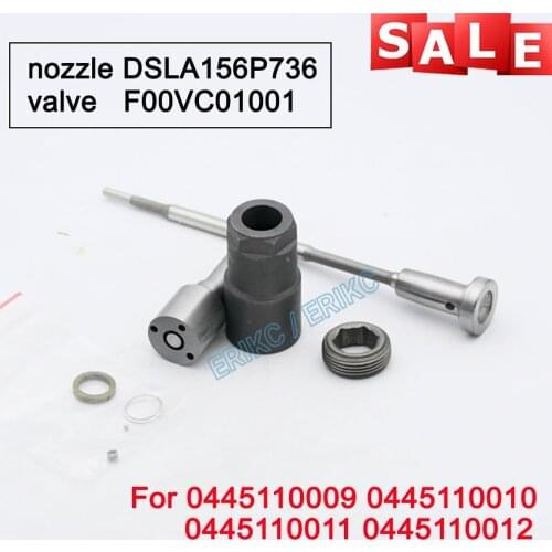 0445110009 0445110010 Auto Diesel Parts Fuel Injector Overhaul Repair Kits Nozzle DSLA156P736 Valve F00VC01001 for MB 0986435004