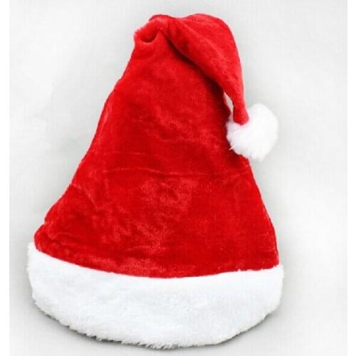 Christmas supplies Christmas velvet short plush Santa hat new super soft Santa hat