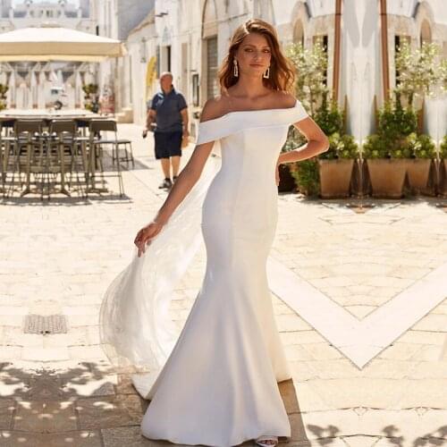 Wedding Dresses With Detachable Train Long Tail Lace Illusion Boho Beach Garden Bridal Gown Appliques White Simple Bridal Dress