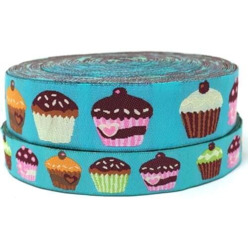 7/8" 22mm 10yards/set cartoon Color cake Woven Jacquard ribbon grosgrain ribbon hair bow DIY handmade OEM TK15090404