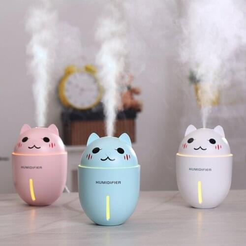 320ML Cat Air Humidifier With Light Ultrasonic 3 In 1 Humidificador USB Aroma Diffuser Fogger Air Purifier For Car Home Office