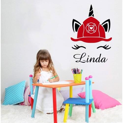 Cartoon Unicorn Custom Name Vinyl Decals Wall Stickers For Kids Rooms Home Decor Background Wall Art Decal Mural