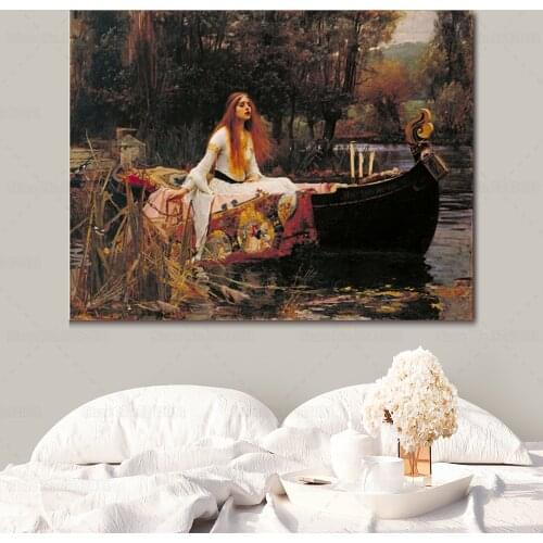 The Lady of Shalott Canvas Painting Imprisoned Young Aristocratic Women Famous Painting Art Home Decor By William Waterhouse