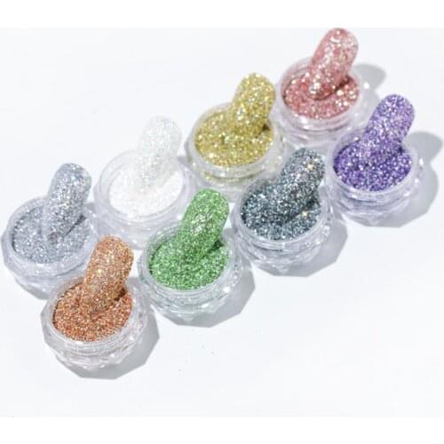 1Box Shiny Diamond Nail Acrylic Powder Dust Laser Holographic Reflective Nail Glitter Pigment Nail Art Decorations Accesoires