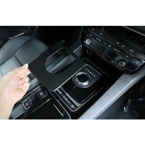 2016-2018 For Jaguar F-Pace X761 XE X760 XF X260 Car ABS Central Console Gear Shift Frame Cover Trim Carbon Fiber