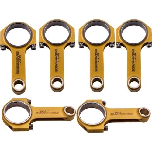 6PCS Racing Titanizing Connecting Rods for Porsche 911 Coupe 2.0L 2.2L 130mm 800+HP Genuine 3/8" ARP 2000 bolts
