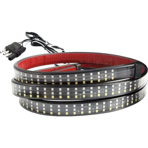 60 Inch Truck Tailgate LED Strip Light Bar Triple Row with Reverse Brake Turn Signal for Jeep Dodge Chevy Ford Pickup