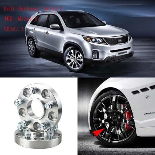 4pcs 1" Wheel Spacers Adapters 5 Lug 5x4.5"/5x114.3-12x1.5 Studs For Kia Sorento 2009