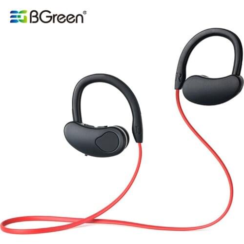 BGreen Bluetooth Sports Earphones Waterproof Sport Headset Wireless Stereo Bass Earphones For Running Yoga Cycling
