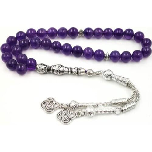 Natural Amethysts Stones Tasbih Everything is new beads bracelets for women rosary Muslim 33 prayer beads March 8 Jewelry gift