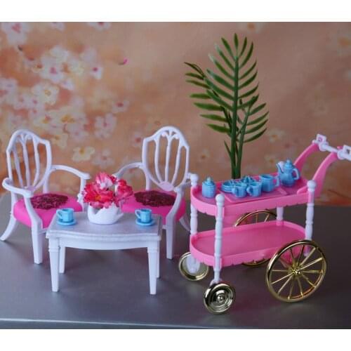 Tea time Play Set for barbie original dinner table 1/6 bjd bebek doll furniture boneca house accessories casa baby lalki toy