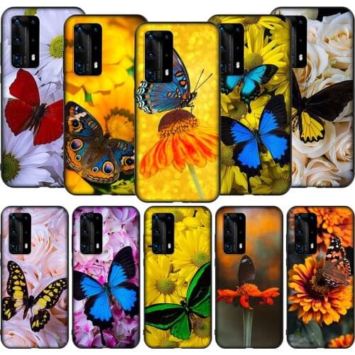 T28 Butterfly On White Roses Flower Case for Honor Note 6A 7A 7C 7X 8 8A 8C 8X 9 9A 9X 10X 20 20S 30 Y6P Lite Pro