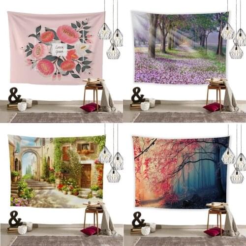 Flower Tapestry Printed Hanging Background Cloth Sea Picinic Camping Outside Sitting Tablecloth Sofa Cover